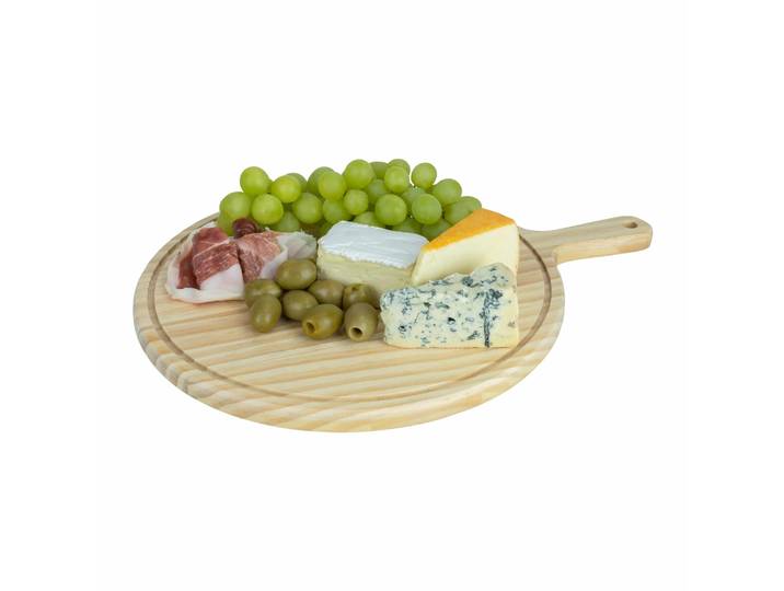 Krumble Serveerplank rond met handvat - Hout - Diameter 30 cm