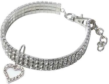 Uplift Treasures Adjustable Anti Strangling Pet Collar white m 9.84 In