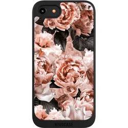 Nivocase Handyhülle für Apple iPhone 8 Hülle NIVOpure Case Schwarz Blume Rose Vintage (Apple iPhone 8), Smartphone Hülle, Schwarz