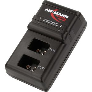 Ansmann Akku-Ladegerät Powerline 2, 5107043, für 9V Akkus, 2 Ladeschächte