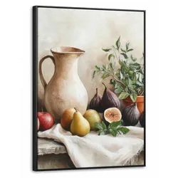 LEINWAND Bilder mit Rahmen - Obst - Kräuter - Ländlich - 70x100