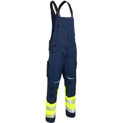 Kübler, Arbeitshose, Latzhose REFLECTIQ Klasse 1 warngelb/dunkelblau Form 3208 Grösse 58 (58)