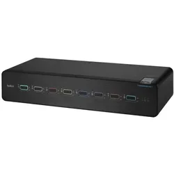 Belkin 8p Dual Head Dp/Hdmi To Dp/Hdmi, KVM Switch, Schwarz