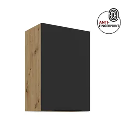 Küchen Hängeschrank 50 Küche ARIA Schwarz matt Küchenzeile Anti Fingerprint