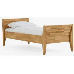 Einzelbett aus Wildeiche Massivholz Überlänge