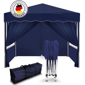 Kronenburg Pavillon 272, blau, 3 x 3m, höhenverstellbar, wasserdicht, faltbar