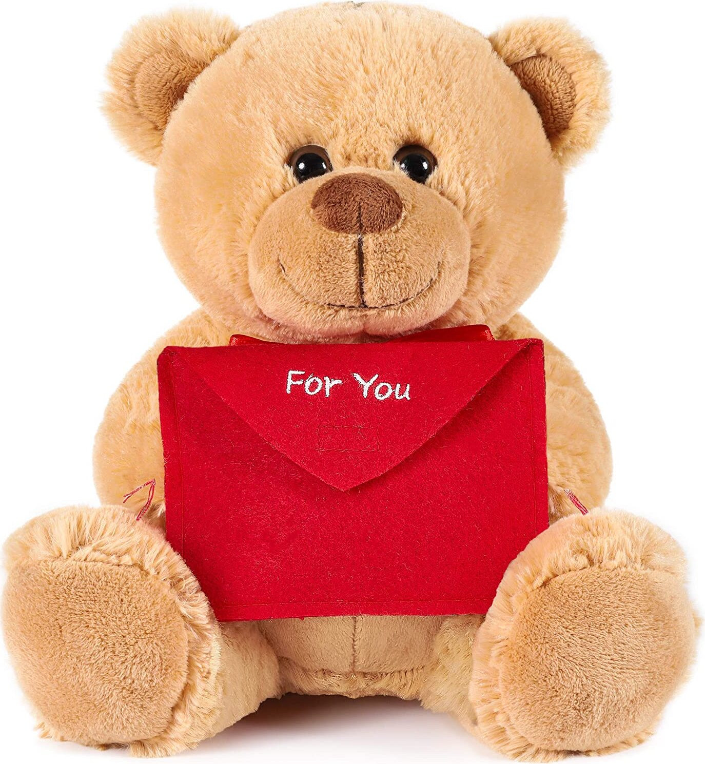 Brubaker Teddybeer met omslag, rood, 25 cm