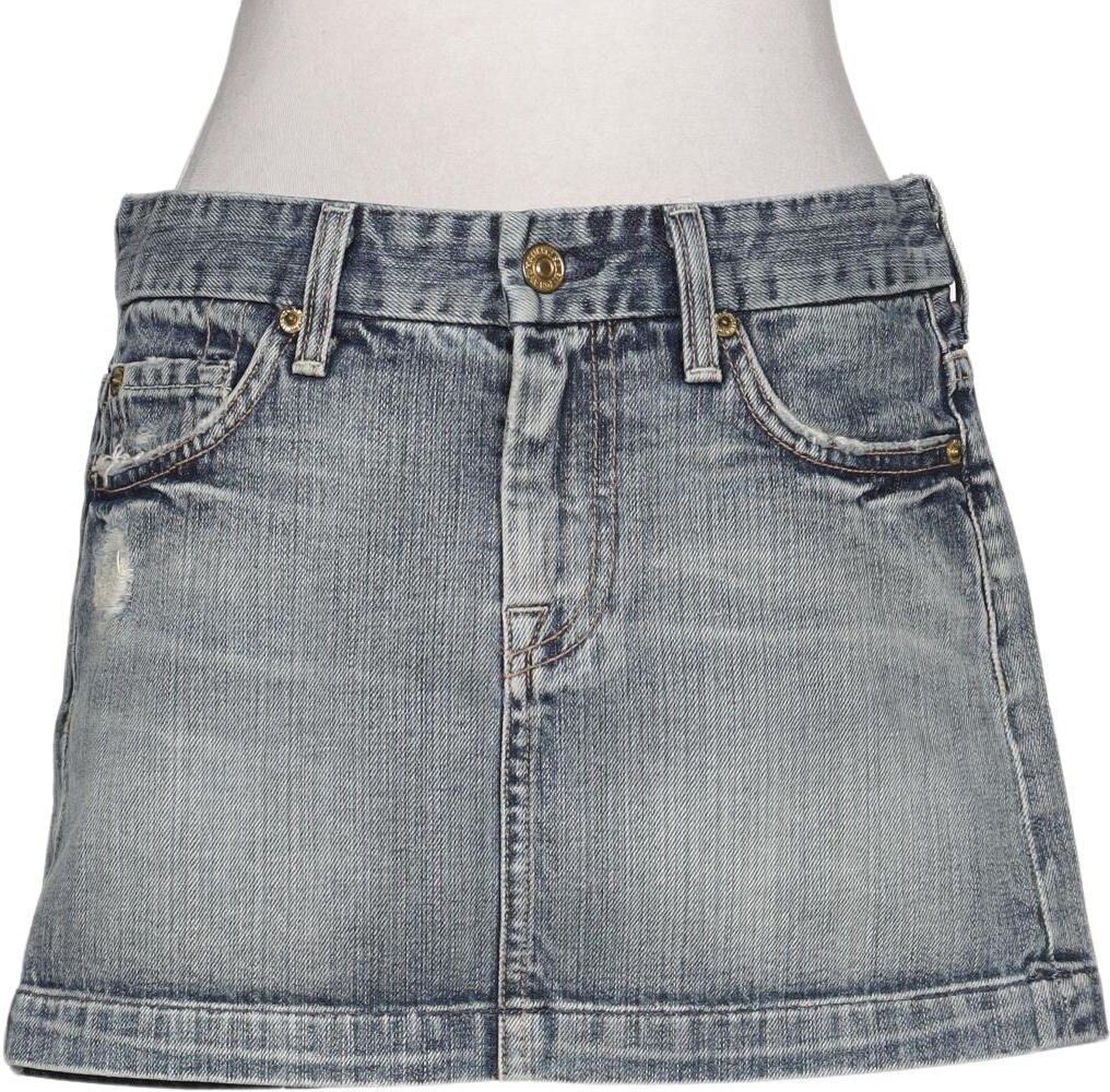 7 for all mankind Damen Rock, Blau, Gr. W27, Baumwolle - Second Hand