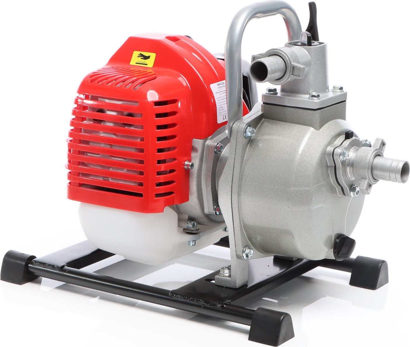 XPOtool Benzine aangedreven waterpomp, 1,4 kW, 8.000 liter per uur, 25,4 mm aansluiting, tuinpomp met 2-takt motor