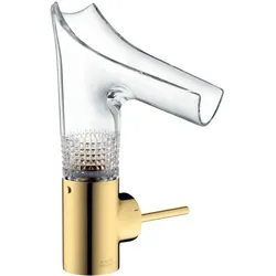hansgrohe Axor Starck V 140 Waschtischarmatur 12122990,gold-optik,Glasauslauf mit Diamantschliff