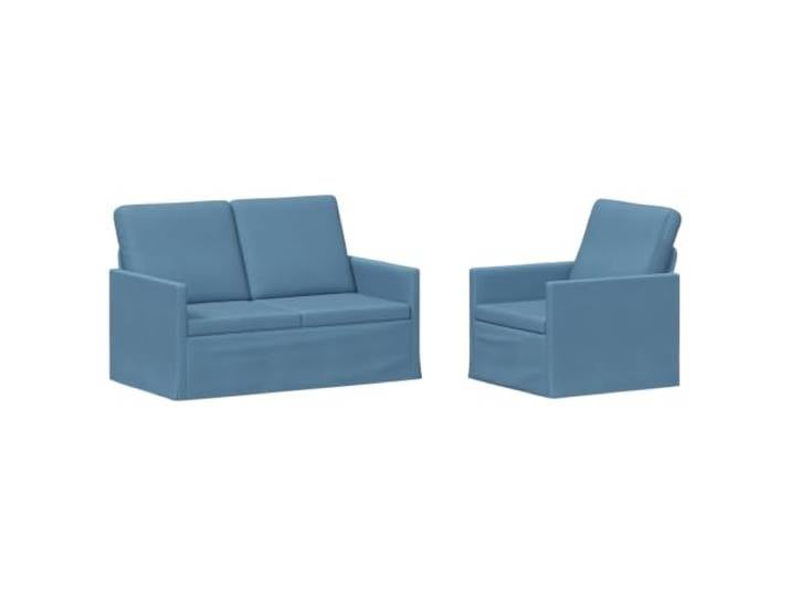 vidaXL Sofa-Set 2 pcs Blau Cordstoff Bietet langfristige Unterstützung, Garantiert plüschige Entspannung, Verbessern die Nutzungskomfort