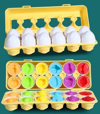Uplift Picks Matching Eggs Montessori Color Sorting And Shape Recognition Toy 12 Pcs Fruit