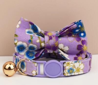 Uplift Essentials Adjustable Breakaway Bowknot Cat Collar With Safety Choke Prevention style 11 s
