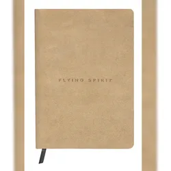 Clairefontaine 3x Flying Spirit, Notizbuch A5 mit Fadenbindung und Vintage-Ledereinband, beige, 90 Blatt 90g liniert - Beige 103946C