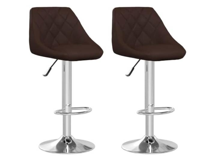HKLGBVCR Barhocker, 2-teilig, Braun, Kunstleder, verstellbar, drehbar Verchromter Stahl, Gasheben, maximale Belastung 110 kg, moderner Stil, einfache Reinigung