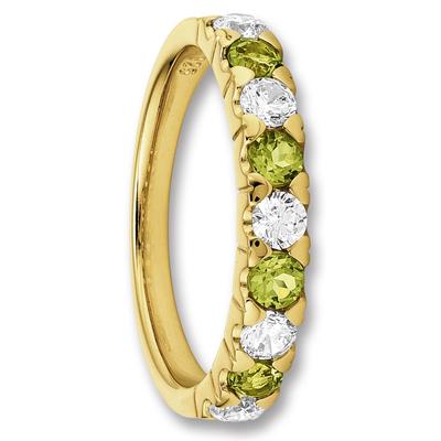 Silberring ONE ELEMENT "Zirkonia & Peridot Ring aus 925 Silber" Gr. 54, silber, Fingerringe, Damen, 54,mit Zirkonia, Silber 925 (Sterlingsilber), Silberring, Persönlicher Akzent – schlicht, modern, aussagekräftig