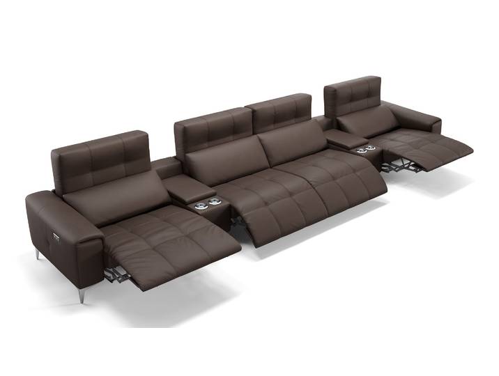 Leder 4-Sitzer Kinosofa SALENTO Designer Relax Couch