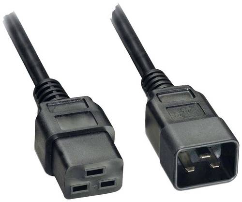 Akyga Strom Anschlusskabel [1x Kaltgeräte-Buchse C19 - 1x Kaltgeräte-Stecker C20] 1.80m Schwarz