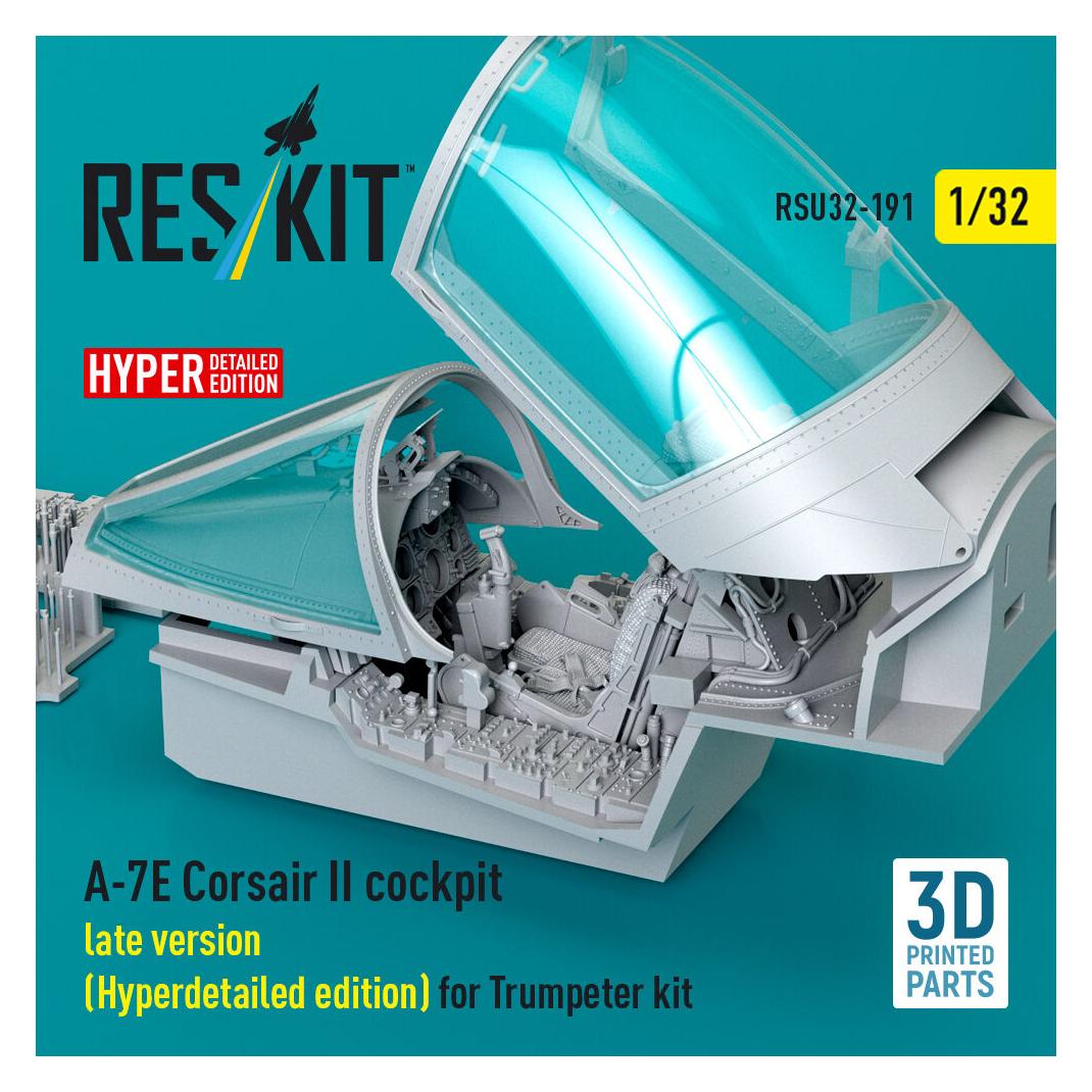 ResKit A-7E Corsair II late cockpit (Hyperdetailed edition) for Trumpeter kit (3D Printed) (RSU32-0191)