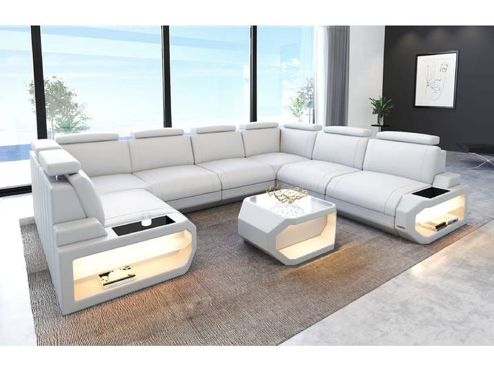 Designsofa Siena U-Form aus Leder