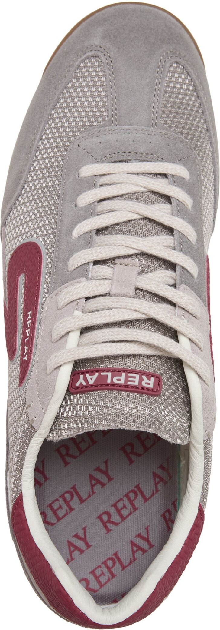 Sneaker REPLAY "Replay YARD", Herren, Gr. 44, grau rot, Baumwolle, Schuhe Sneaker