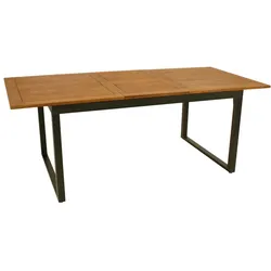 Gartentisch ausziehbar Cagliari - Farbe:Anthrazit / Natur - 90 x 150 (200) x 75 cm - aus: Aluminium / Akazie