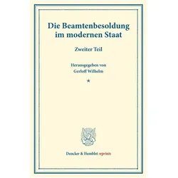 Die Beamtenbesoldung im modernen Staat., Fachbücher von Wilhelm Gerloff