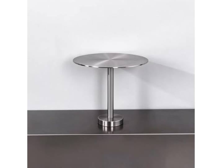 Runder Bartisch Wandmontage aus Edelstahl，L-FöRmiger Kleiner Beistelltisch Stainless Steel，Wall Mounted Desk，Wandmontierter Stehtisch für Gastronomie, Platzsparender runder Stehtisch(B,50cm/19.6in)