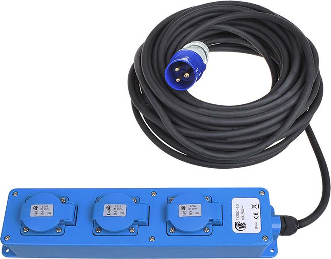 Pricenet CEE drievoudige Schuko-stopcontact, 5 meter