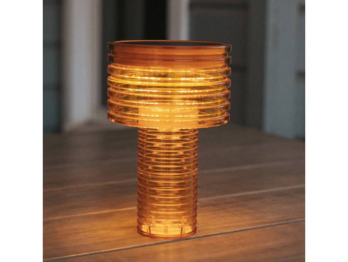 Newgarden LED-Solar-Tischleuchte Ambar, orange, PMMA, IP44 dimmbar, gelb / orange, Kunststoff, Modern
