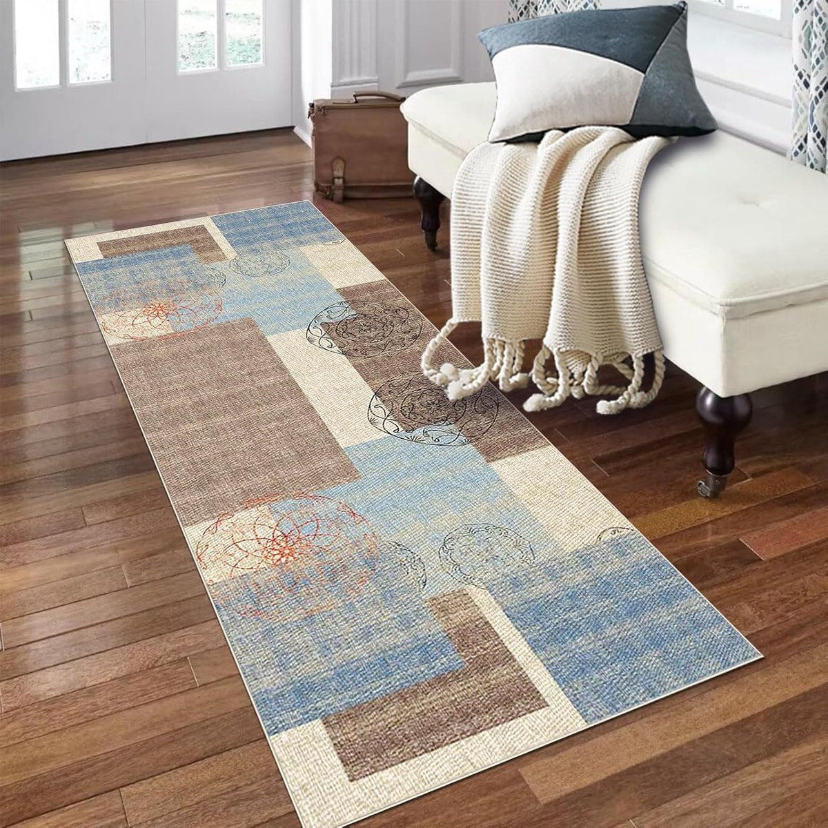 Gangloper Geometrisch R618 Keukenmat en Gangloper Tapijt - Polyester - Breedte: 50 cm, Lengte: 80 cm