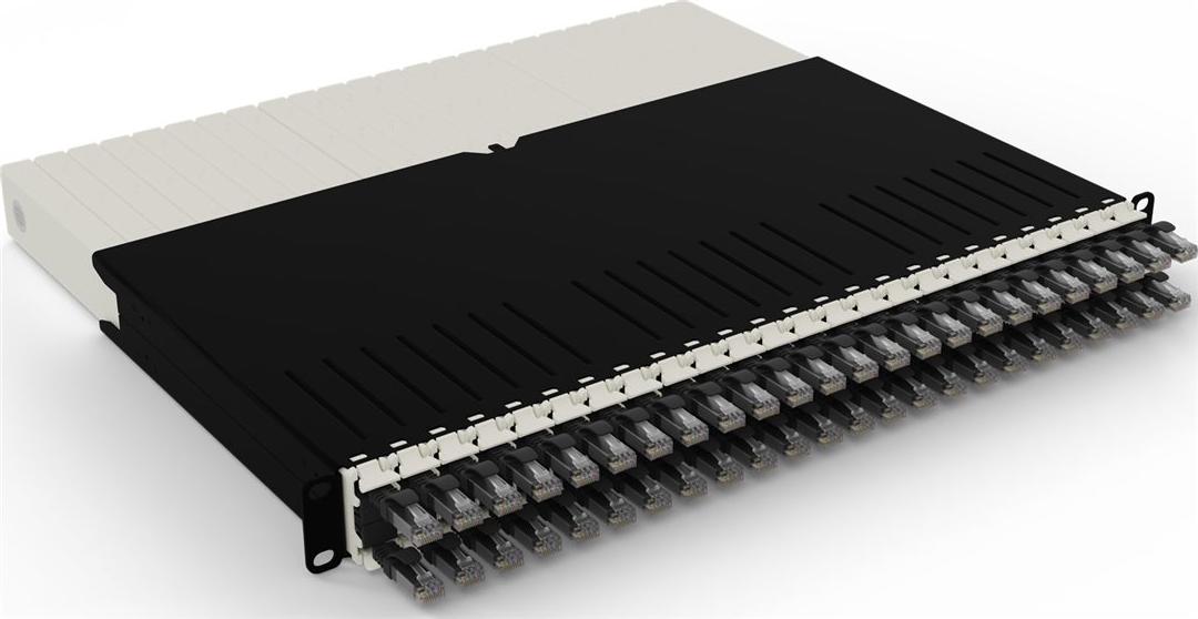 PATCHBOX .one / 8RU / UTP / Black, 0,8 m, Cat6a, U/UTP (UTP), RJ-45, RJ-45, Schwarz