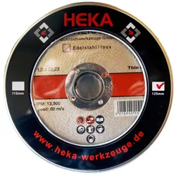 Heka Werkzeuge GmbH Trennscheibe Edelstahl 125x1.0x22 (10 Stk.) in Metallbox
