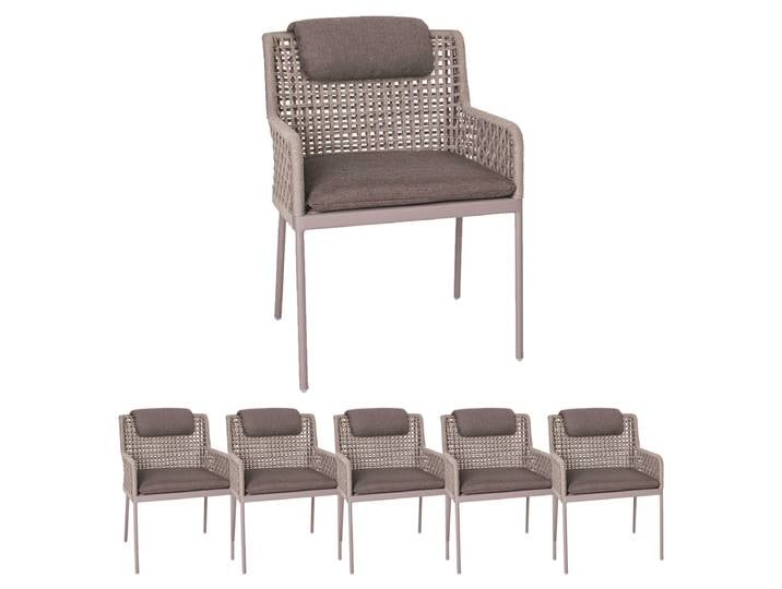Stern 6x GRETA Sessel Aluminium champagner mit Synthetikfaser