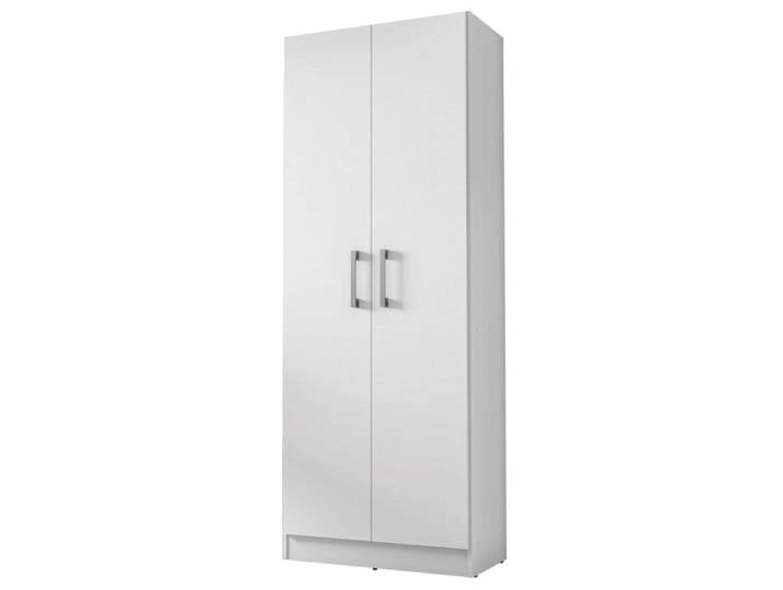 Armoire 2 portes - ACTUAL DIFFUSION - LAVANDE - Blanc - 5 niches 4 étagères - L61 x P31.8 x H160.6 cm