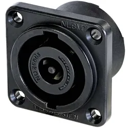 NEUTRIK® speakON®, 8-pol , Metall-, 3/16"" Flachsteckzungen-Einbaustecker, versilberte(r) Kontakt(e), Type G, schwarz