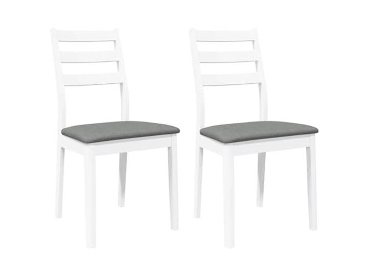 POUFGDR Essstühle, Kissen, 2 Stück, weiß, Massivholz, Gummibaumholz Ergonomisches Design, bequeme Rückenlehne, dichte Maserung, stoßfest, Esszimmer, Wohnzimmer, Esszimmer