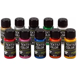 Creativ Company, Künstlerfarbe + Bastelfarbe, Textielverf Diverse Kleuren, 10x50ml. (50 ml)