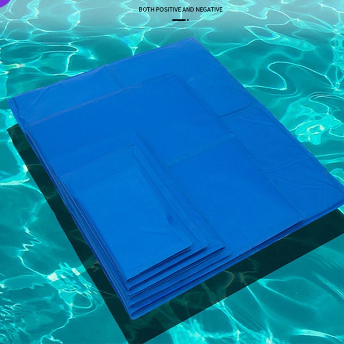 INF Tierkühlmatte Navyblau 40x30cm – Kratzfeste PVC-Gel, Ohne Wasser, Faltbares Kühl-Sitzkissen