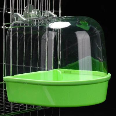 Uplifted Finds Hanging Bird Bath Box   Clear Parakeet Shower For Cages   Professional Bird Grooming Accessory green