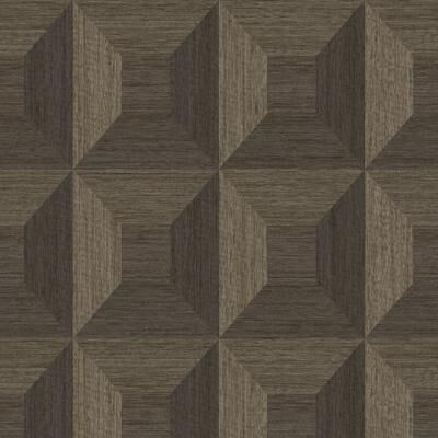 Seabrook Designs Squared Away Geometric Embossed Vinyl Unpasted Wallpaper