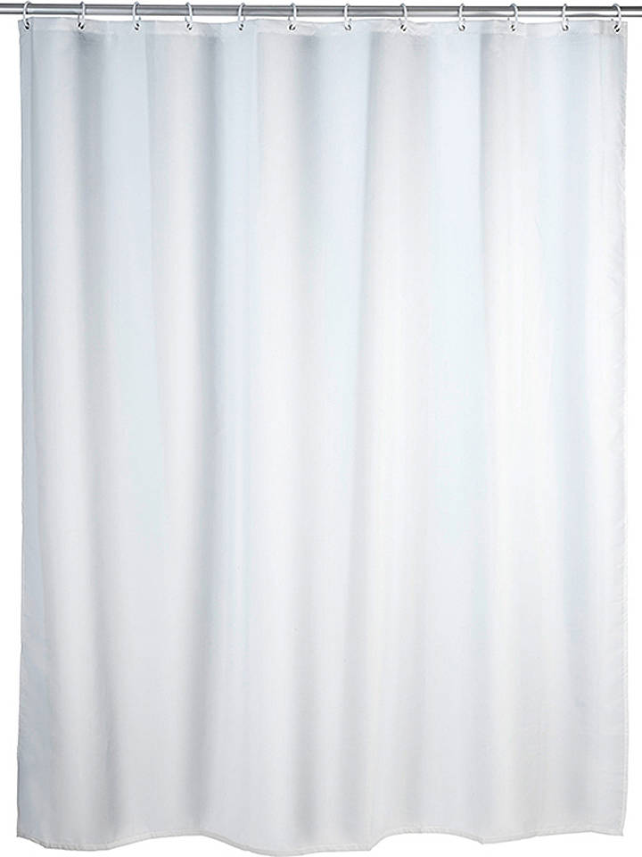 Wenko Duschvorhang "Uni" in Weiß - (B)180 x (H)200 cm - onesize