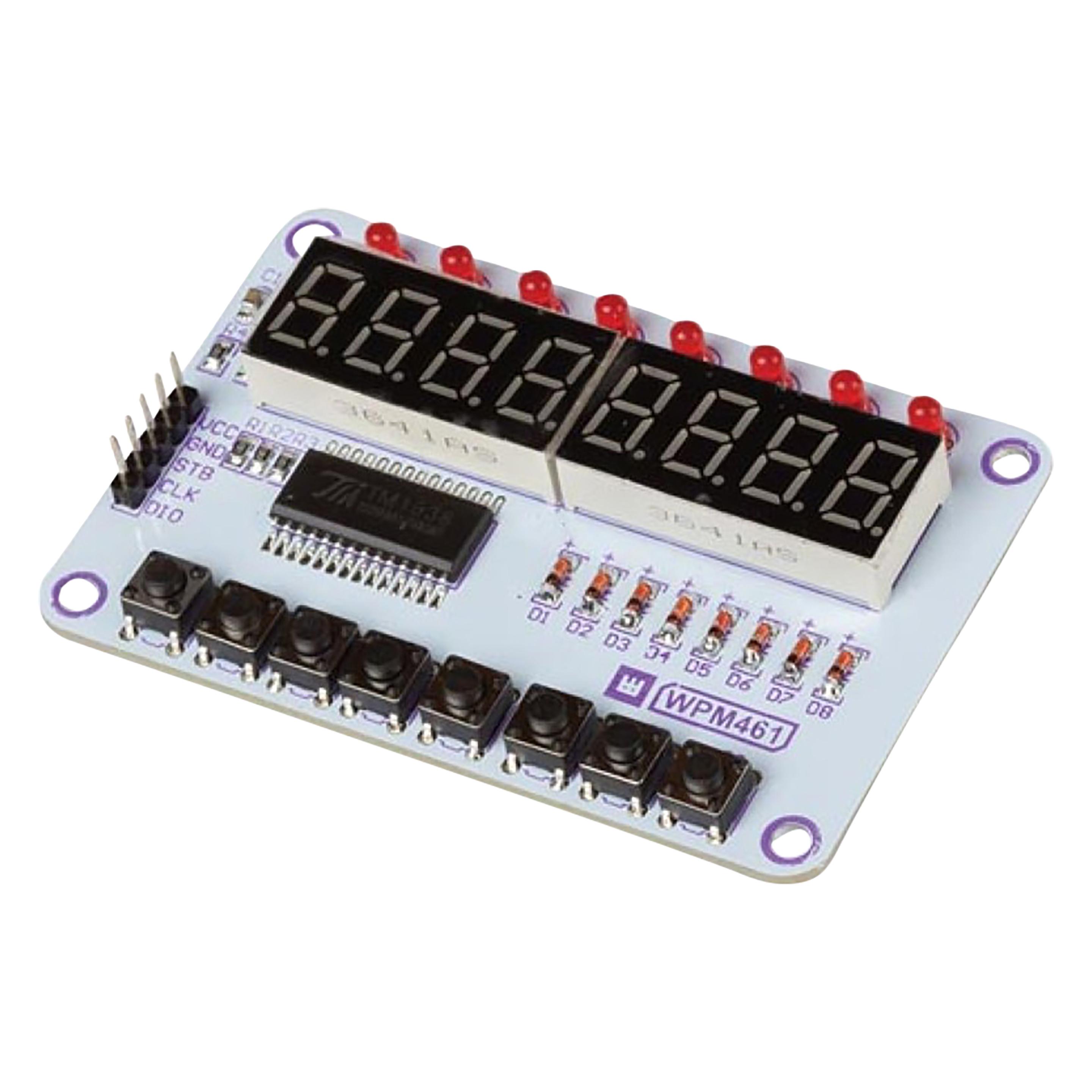 Whadda Knopf- und Anzeigemodul mit TM1638-Chip (WPM461)