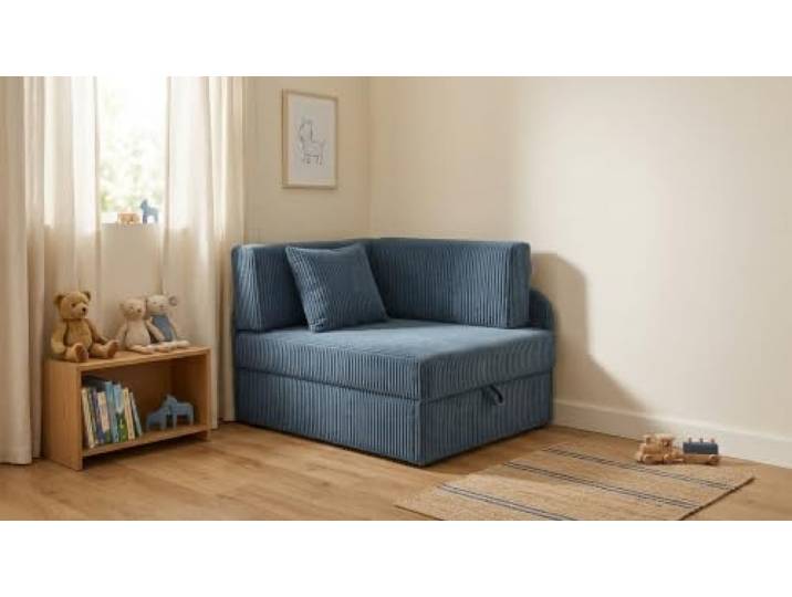 Family Meble Kinder-Schlafsofa Denis Apollo mit Bettkasten, ausziehbar – Variante Gelb