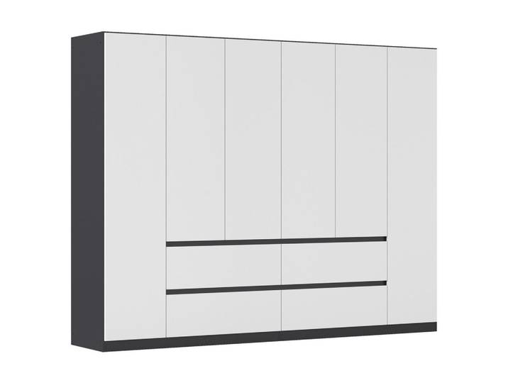 Drehtürenschrank 271cm Mainz Grau/Weiß