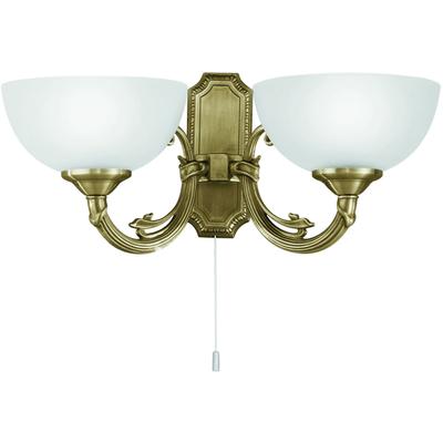 EGLO Wandleuchte "SAVOY Wandlampe - Metallguss - E14 - 2X40W - IP20", gold (brüniert), 2, H: 16cm, 1 Stk., Leuchten, Wandstrahler, Wandspot, Wohnzimmer, Flur, Schlafzimmer, L41xH16xAL21cm, Wandleuchte