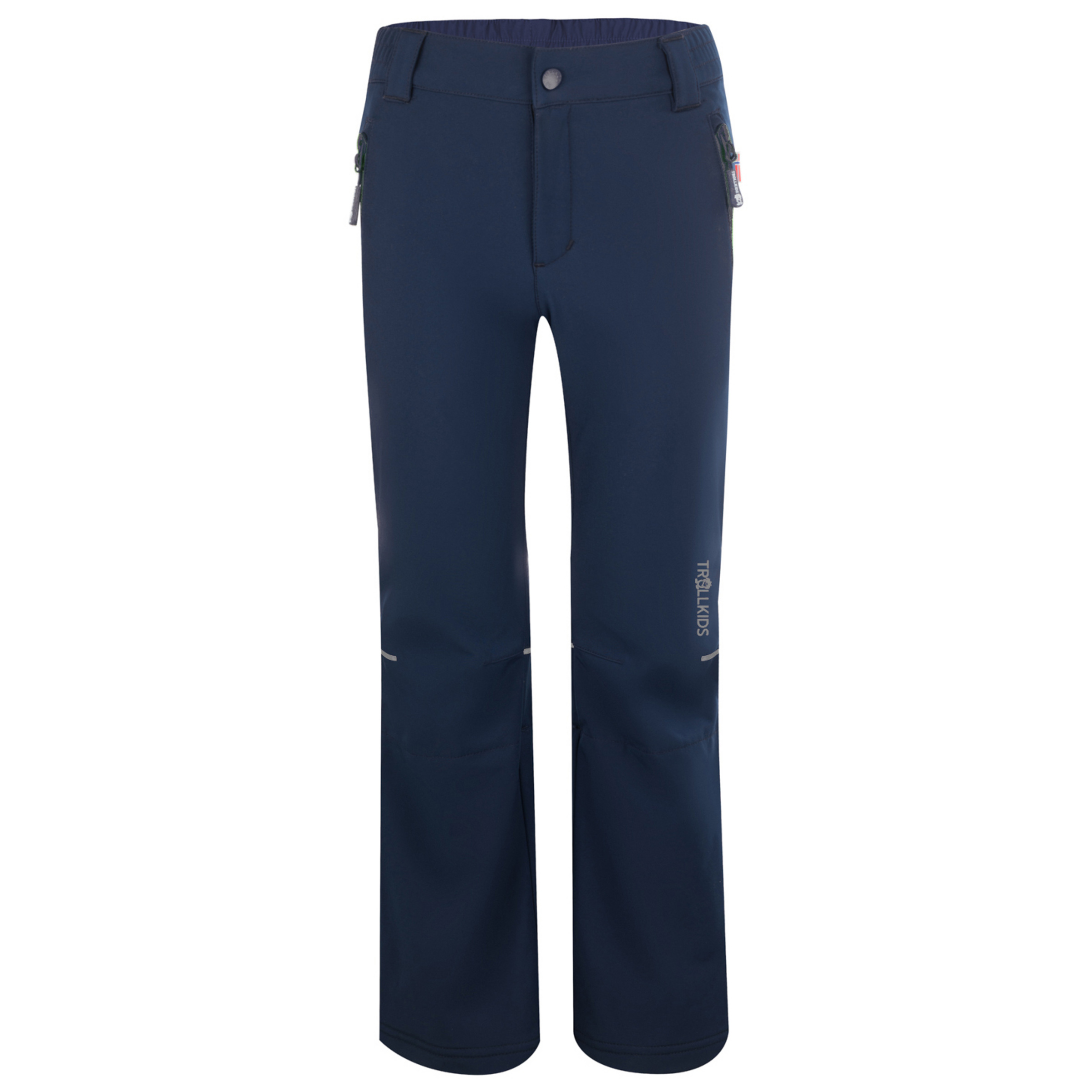 Trollkids Hemsedal Softshell Hose Kinder Softshellhose blau Größe 104 Trekking Widerstandsfähig Wasserabweisend