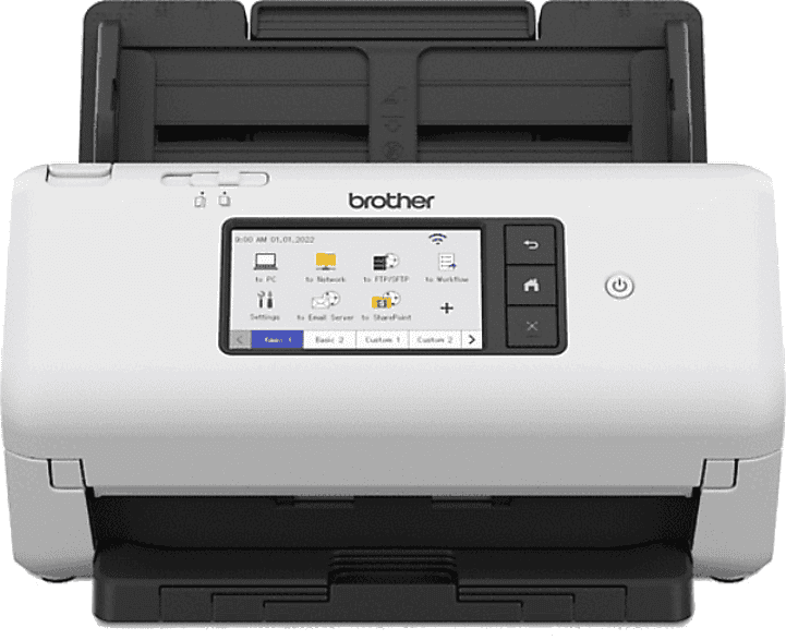 Escáner - Brother ADS4700W, 600 x ppp, 40 ppm, Wi-Fi, Hasta 80 páginas, Táctil, Negro y blanco