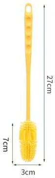 BlastClean DeepClean Silicone Bottle Brush Long Handle Water Bottle Cleaning Brush For Cups & Bottles yellow