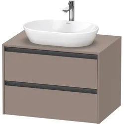 Duravit Ketho.2 Konsolenwaschtischunterbau wandhängend, 800x568x550mm, 2 Schubkästen, K24895043430000, Farbe: Basalt Matt Dekor